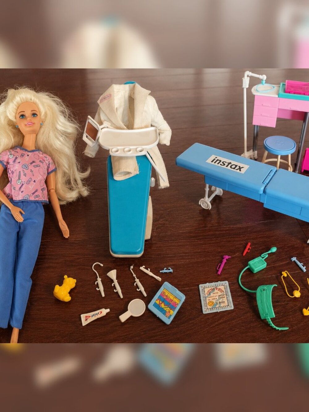 Bundle - Vintage Barbie Dentist & Doctor Medical Playset w/ 1 Doll + Accessories
